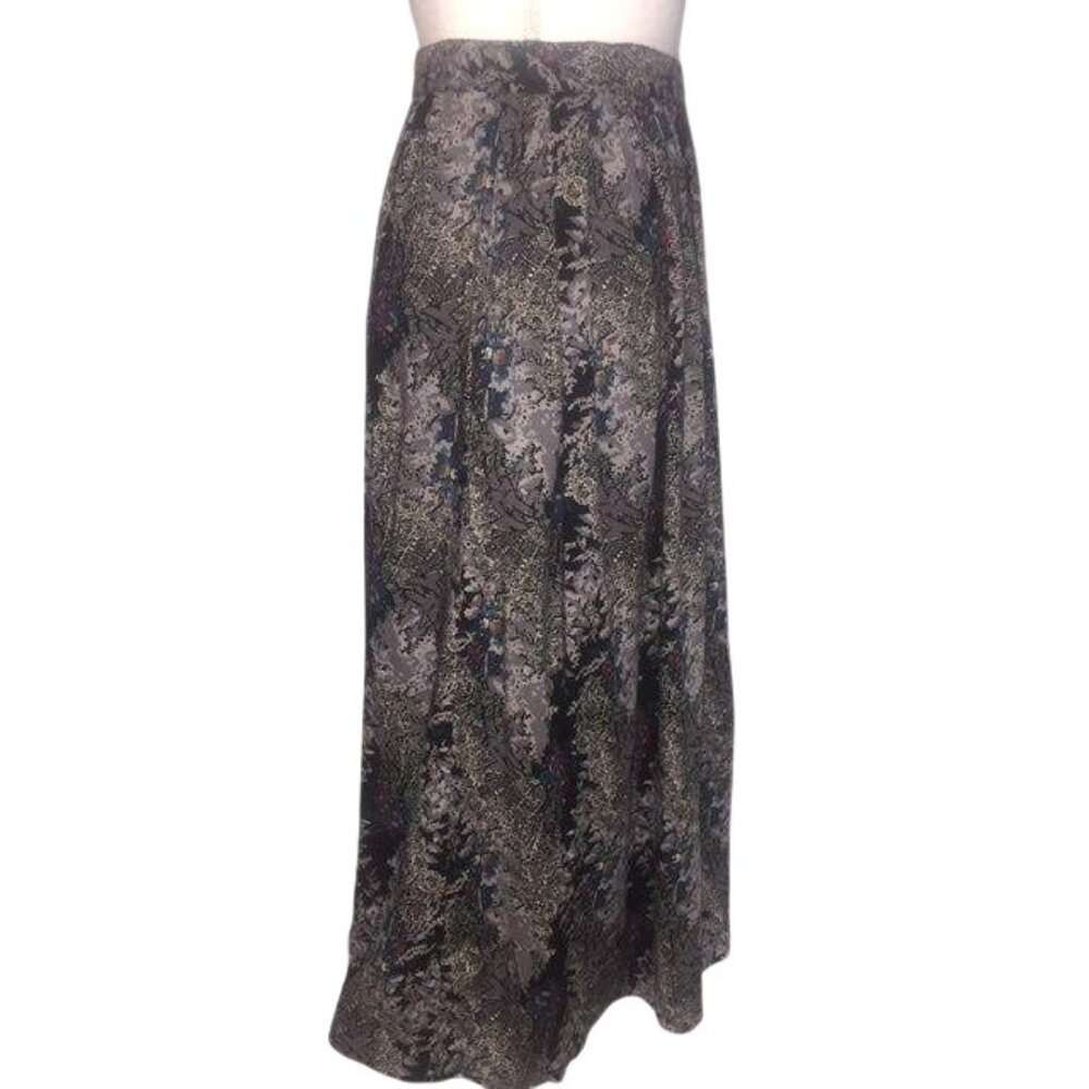 Vintage Code 7 New York Skirt Size 9 Black Gray Blue Red Tan Floral Pockets Used - Picture 9 of 14